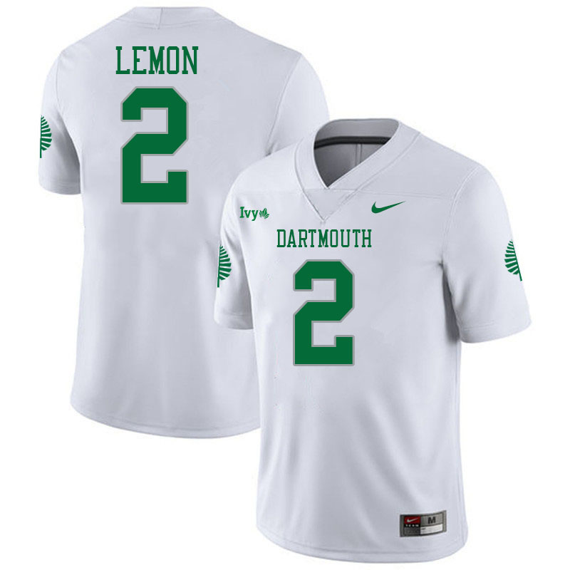 Dartmouth Big Green #2 Nick Lemon College Football Jerseys,Uniforms Stitched-White